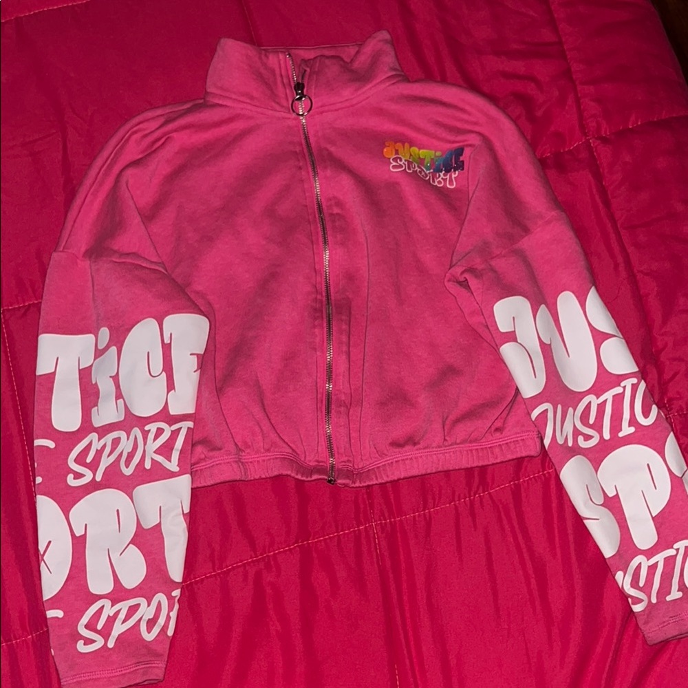 Justice Pink Zip-Up Jacket